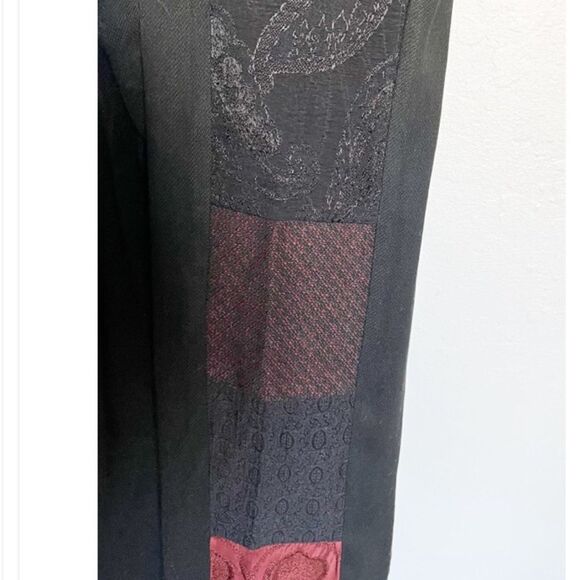 Donna Jessica Pants Womens 1 Black Patchwork‎ Elastic Waist Lagenlook Artsy Boho - Picture 3 of 6